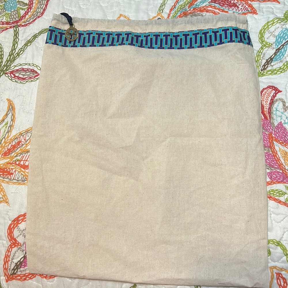 Tory Burch Logo Drawstring Canvas Dust Bag For Shoes Belt Handbags 1…